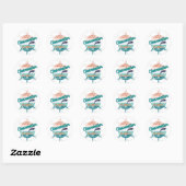 Clearwater Florida Retro exploderende zonsonderga Ronde Sticker (Vel)