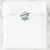 Clearwater Florida Retro exploderende zonsonderga Ronde Sticker (Tas)