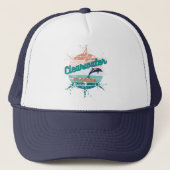 Clearwater Florida Retro Exploding Sunset Trucker Pet (Voorkant)