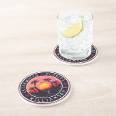 Clearwater Florida Retro Sunset Souvenirs 80s Zandsteen Onderzetter (Zijkant)