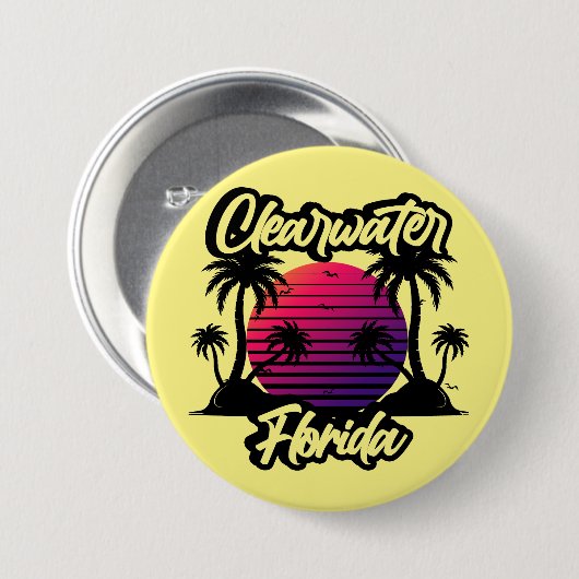 Clearwater Florida Ronde Button 7,6 Cm (Voorkant /achterkant)