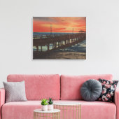 Clearwater, Florida - Sunset Uitzicht of Vissen Pi Canvas Afdruk (Insitu (Woonkamer))