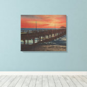 Clearwater, Florida - Sunset Uitzicht of Vissen Pi Canvas Afdruk (Insitu (Houten vloer))