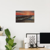 Clearwater, Florida - Sunset Uitzicht of Vissen Pi Poster (Thuiskantoor)