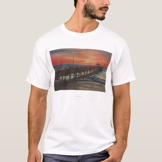 Clearwater, Florida - Sunset Uitzicht of Vissen Pi T-shirt (Voorkant)