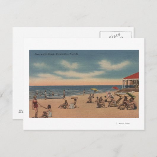 Clearwater, Florida - Uitzicht van het ridderstran Briefkaart (Voorkant / Achterkant)