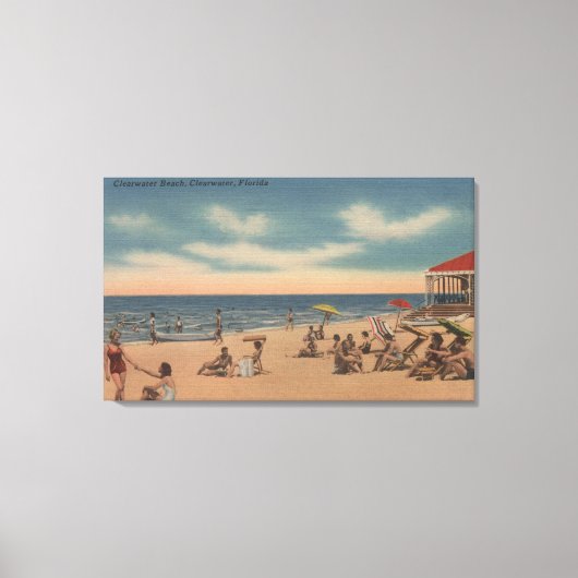 Clearwater, Florida - Uitzicht van het ridderstran Canvas Afdruk (Voorkant)