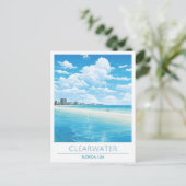 Clearwater Florida USA Spanje Vintage Travel Briefkaart (Staand voorkant)