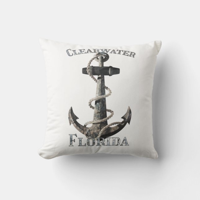 Clearwater Florida Vacation Nautical Anchor Kussen (Voorkant)