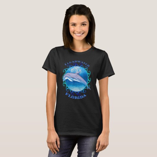 Clearwater Florida Vacation Souvenir Dolphin T-shirt (Voorkant volledig)