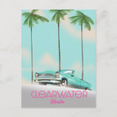 Clearwater Florida vintage stijl reisposter Briefkaart (Voorkant)