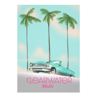Clearwater Florida vintage stijl reisposter