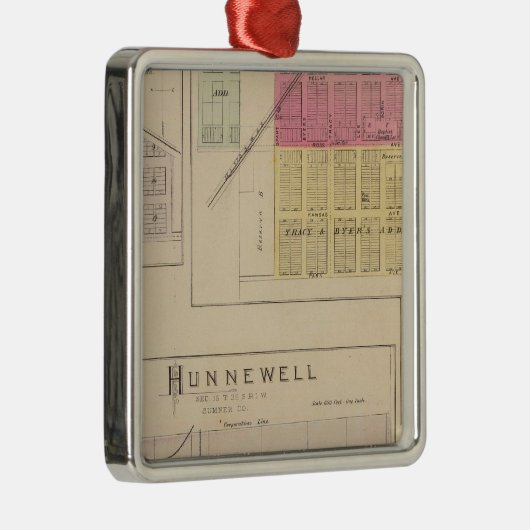 Clearwater, Hunnewell, Danville en Corbin, Kansas Metalen Ornament (Rechts)