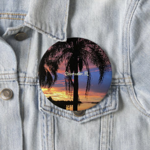 Clearwater, landschap in Florida, palmbomen, Ronde Button 4,0 Cm