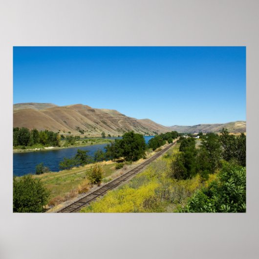 Clearwater River en BG&CM Railroad Tracks, Idaho Poster (Voorkant)