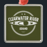 Clearwater River Idaho Kayaking Metalen Ornament<br><div class="desc">De rivier de Midden-Fork Clearwater in Idaho omvat de rivieren Lochsa en Selway en maakt deel uit van de exploratieroute van Lewis en Clark langs de Lochsa.</div>