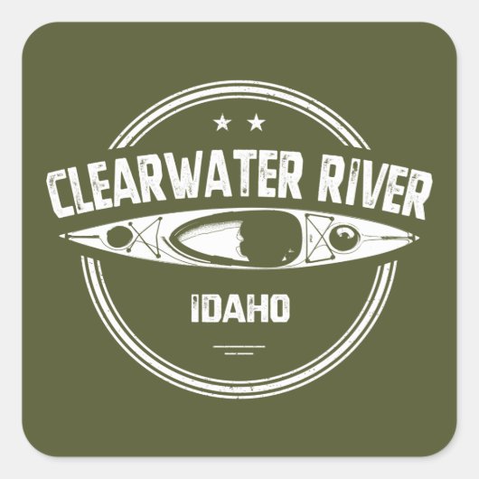 Clearwater River Idaho Kayaking Vierkante Sticker (Voorkant)