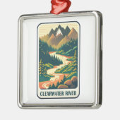 Clearwater River Idaho kleuren Metalen Ornament (Links)