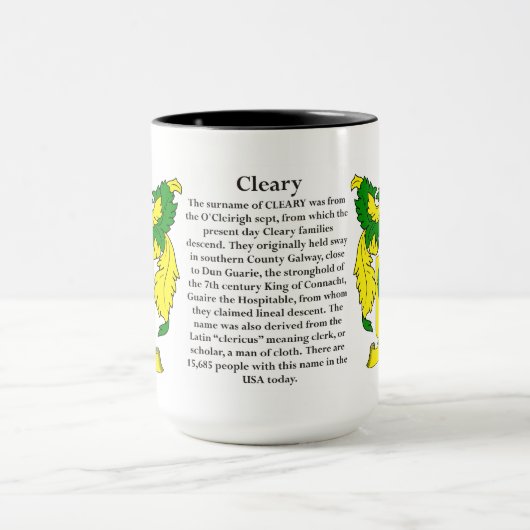 Cleary Family Coat of Arms Mok (Midden)