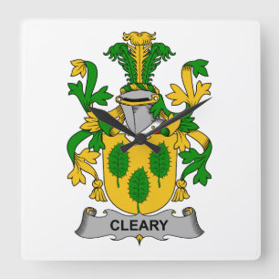 Cleary Family Crest Vierkante Klok