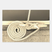 Cleat Hitch Maritime Wrapping Paper Flat Sheet Set (Voorkant 3)