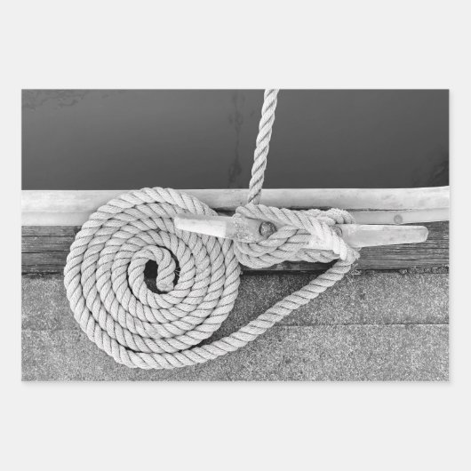 Cleat Hitch Maritime Wrapping Paper Flat Sheet Set (Voorkant 2)