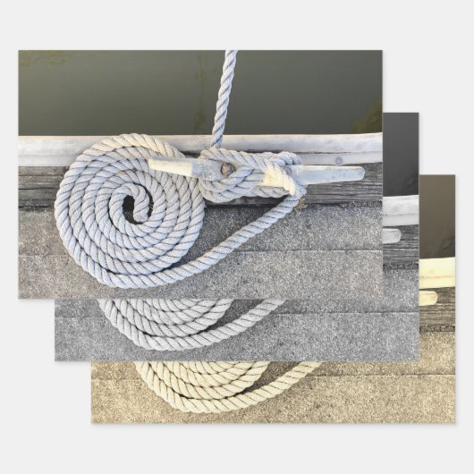 Cleat Hitch Maritime Wrapping Paper Flat Sheet Set (Set)