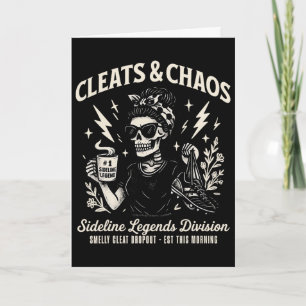 Cleats En Chaos Skelet Voetbalmoeder Grappig Langs Kaart