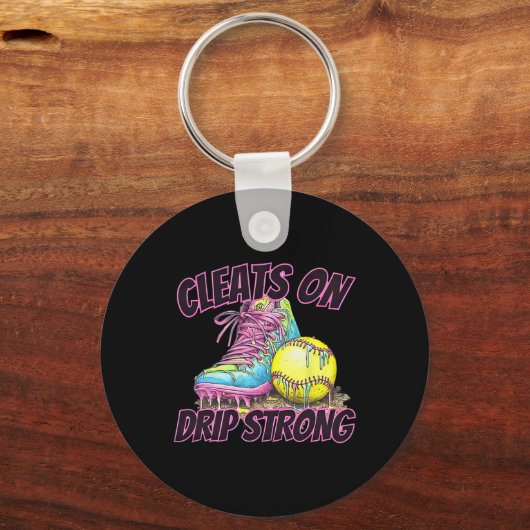 Cleats On Drip Strong Softll Drip Softll Mom Retro Sleutelhanger (Voorkant)