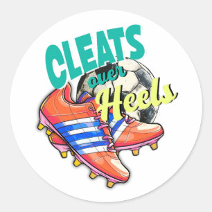 Cleats Over Heels, Voetbal Cleats Football Ronde Sticker