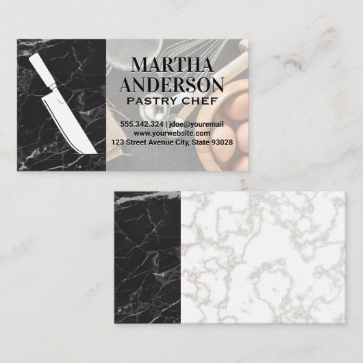 Cleaver | Baken-ingrediënten en -instrumenten Visitekaartje (Voorkant / Achterkant)