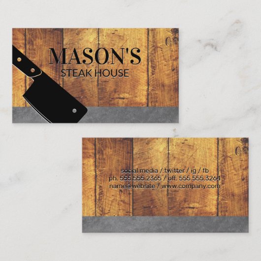 Cleaver | Hout en laat Visitekaartje (Voorkant / Achterkant)