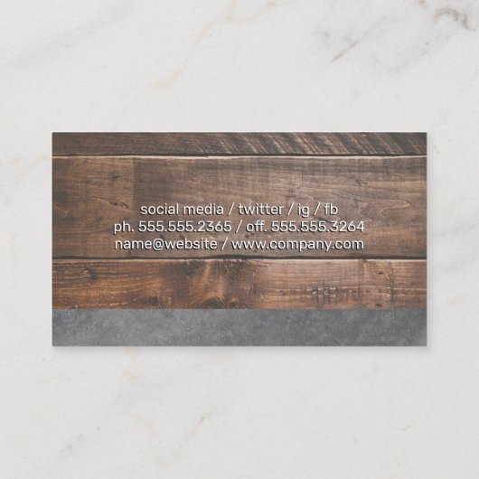 Cleaver | Hout en Leisteen Visitekaartje (Achterkant)