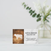 Cleaver | Houten Marmer Rund Diagram Visitekaartje (Staand voorkant)