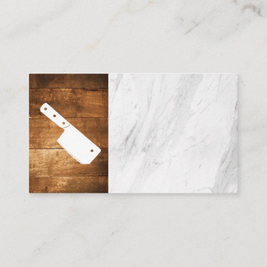 Cleaver | Houten Marmer Rund Diagram Visitekaartje (Achterkant)