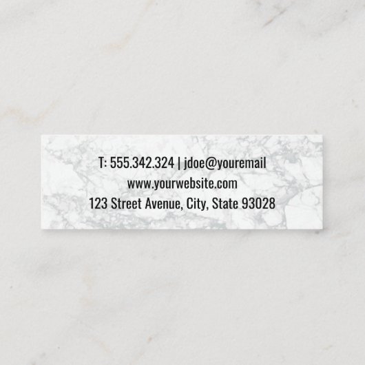 Cleaver Knife | Achtergrond marmer Mini Visitekaartje (Achterkant)