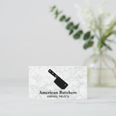 Cleaver Knife | Achtergrond witte marmer Visitekaartje (Staand voorkant)