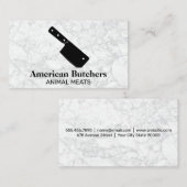 Cleaver Knife | Achtergrond witte marmer Visitekaartje (Voorkant / Achterkant)