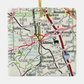 Cleburne TX Road Map Keramisch Ornament (Voorkant)
