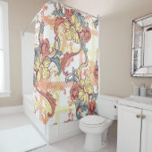 Clectisch weefsel naadloos patroon met baroqu douchegordijn (In situ)