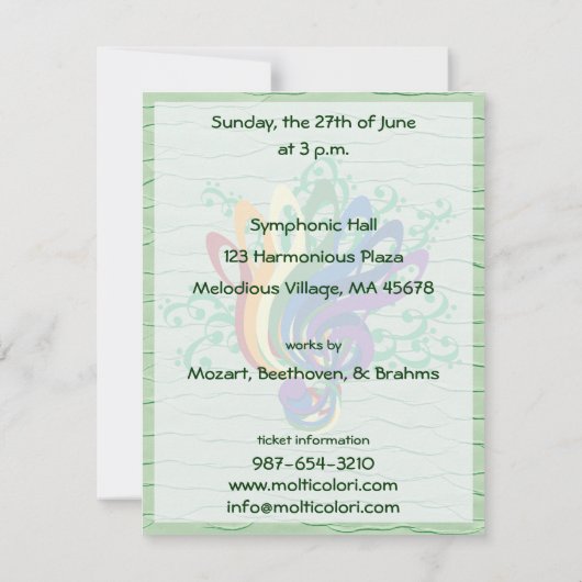 Clef Bouquet Concert Kaart (Achterkant)