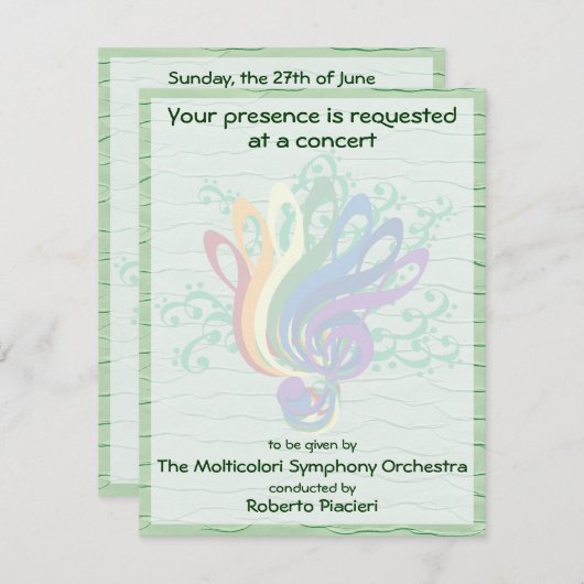 Clef Bouquet Concert Kaart (Voorkant / Achterkant)