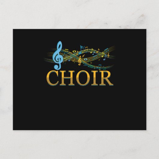 Clef Choir Muzieknoten Choral Chorus Singing Gift Briefkaart (Voorkant)