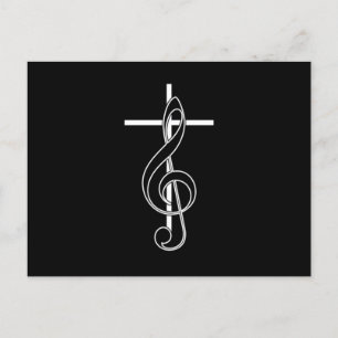 Clef Cross Church Choir Chorus Choral Music Gift Briefkaart