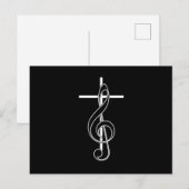 Clef Cross Church Choir Chorus Choral Music Gift Briefkaart (Voorkant / Achterkant)