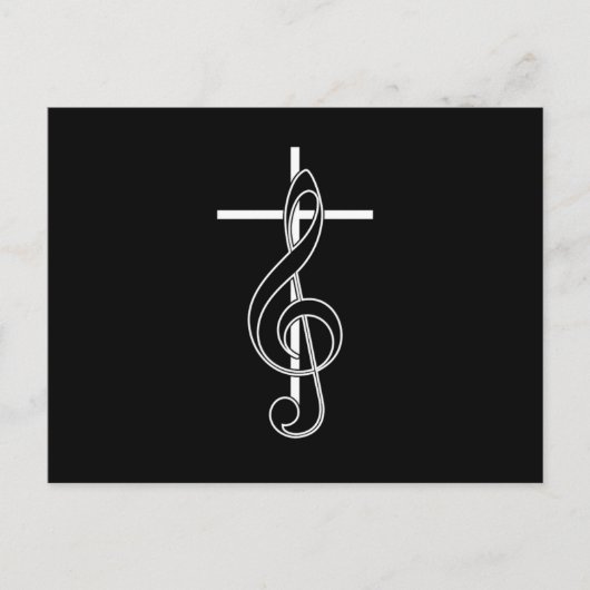 Clef Cross Church Choir Chorus Choral Music Gift Briefkaart (Voorkant)