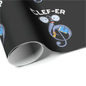 Clef-er Funny Music Pun Dark BG Cadeaupapier (Rol Hoek)