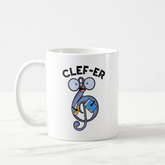 Clef-er Funny Music Pun Koffiemok (Links)