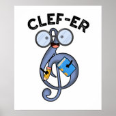 Clef-er Funny Music Pun Poster (Voorkant)