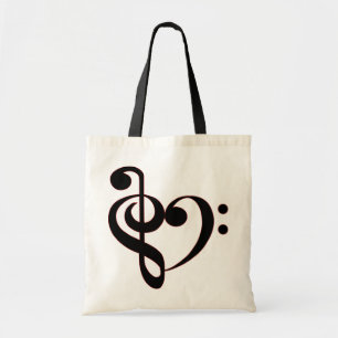 Clef Heart Bag Tote Bag